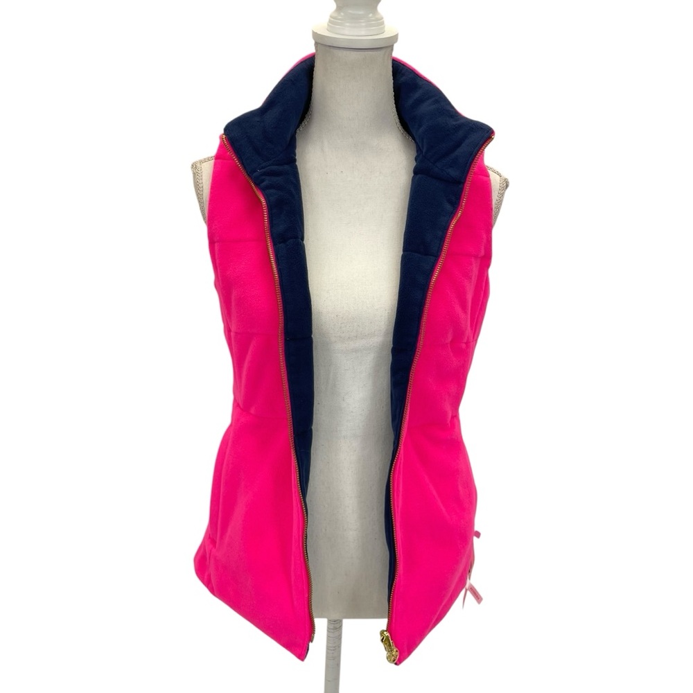 NWT Lilly Pulitzer Brooklee Reversible Vest Small Pink/Navy - Picture 8 of 16